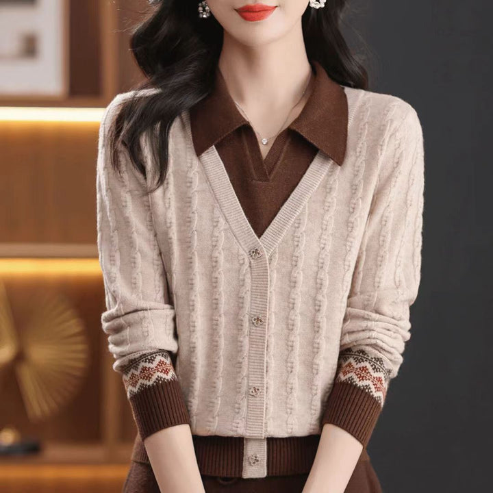 Kvinnor elegant cardigan med V-hals Mirla-Eva Jonsson