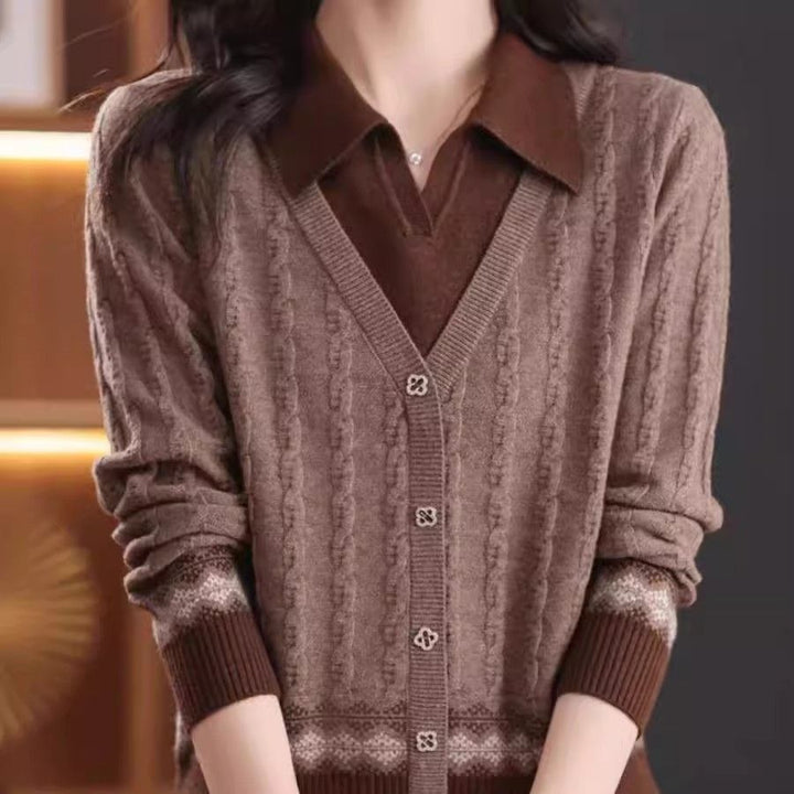 Kvinnor elegant cardigan med V-hals Mirla-Eva Jonsson