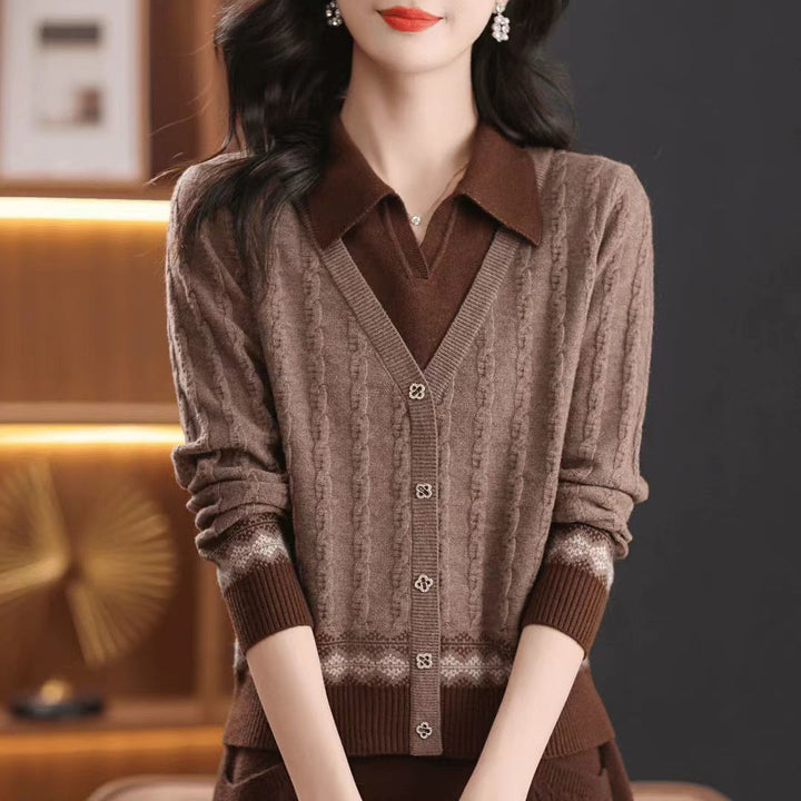 Kvinnor elegant cardigan med V-hals Mirla-Eva Jonsson