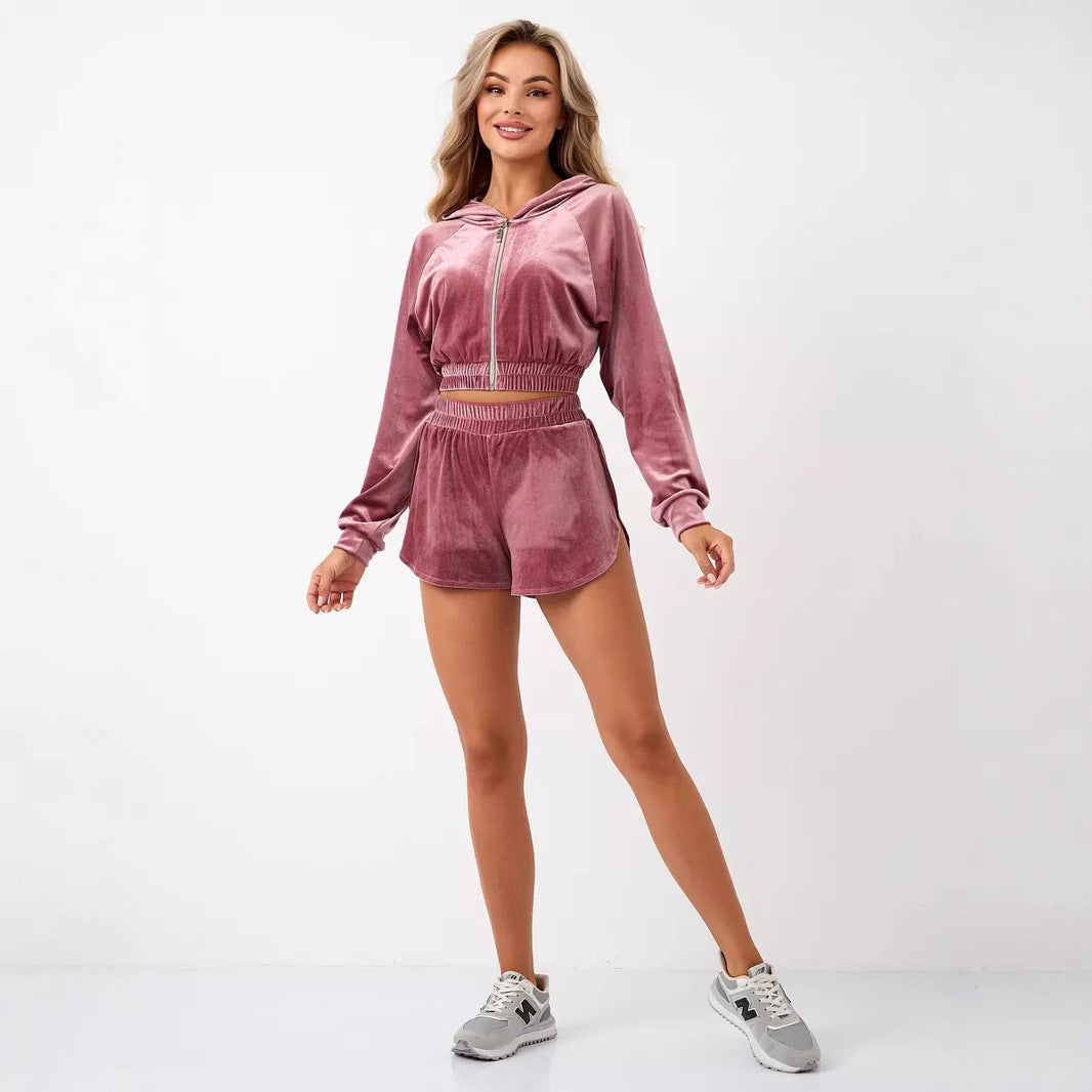 Kvinnor elegant fleece-hoodie med hög krage och dragkedja Mirla-Eva Jonsson