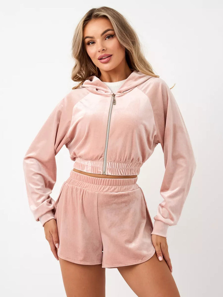 Kvinnor elegant fleece-hoodie med hög krage och dragkedja Mirla-Eva Jonsson
