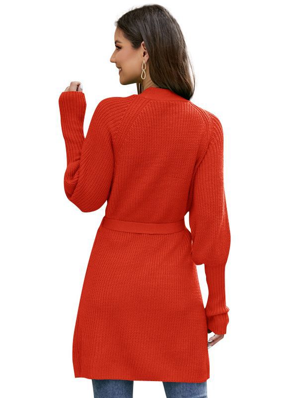 Kvinnor elegant grovstickad cardigan med öppna maskor Mirla-Eva Jonsson