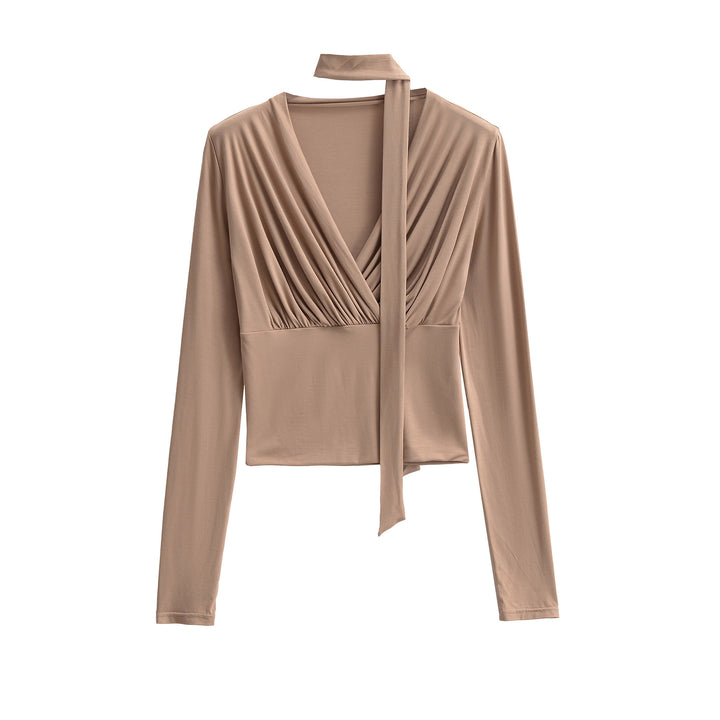Kvinnor elegant inslagd topp med raffinerad design Mirla-Eva Jonsson