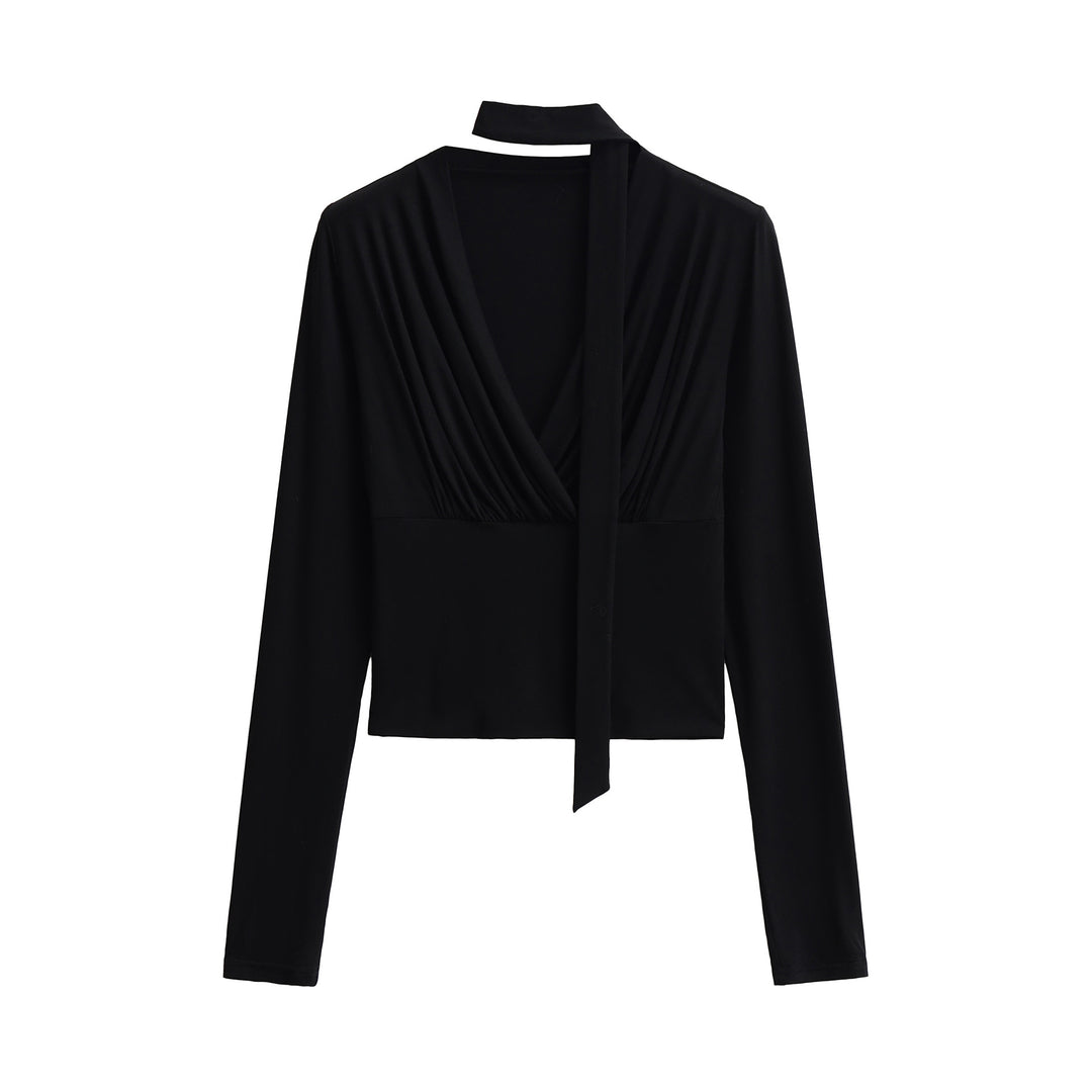 Kvinnor elegant inslagd topp med raffinerad design Mirla-Eva Jonsson