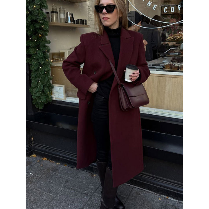 Kvinnor elegant lång ullkappa Mirla-Eva Jonsson