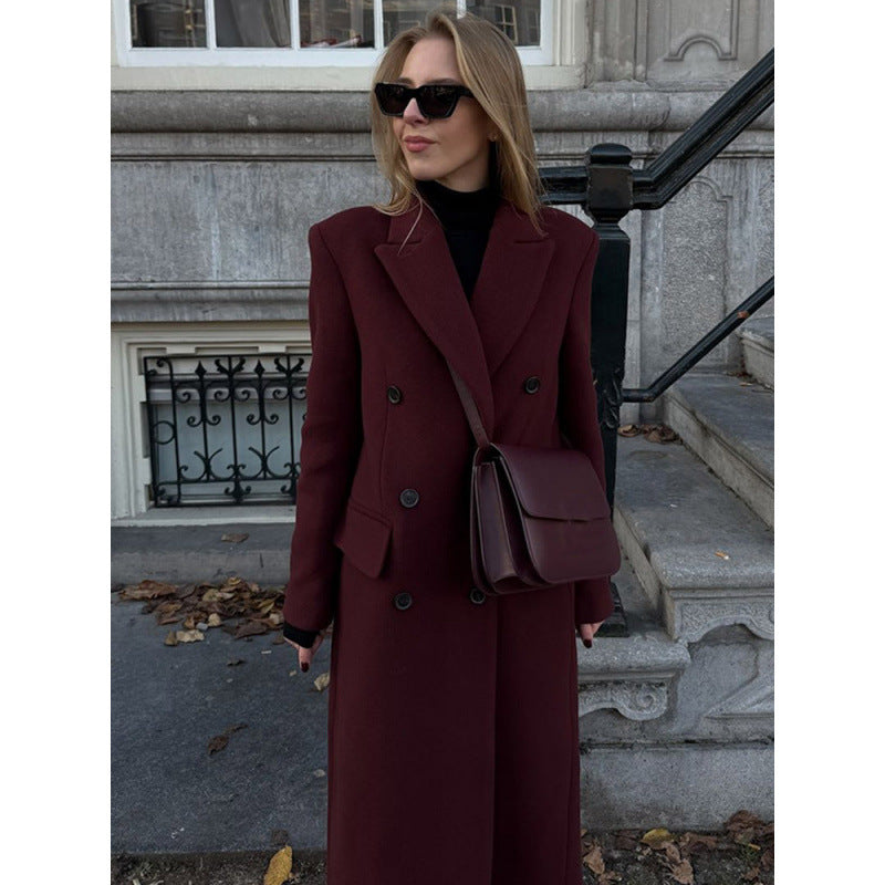 Kvinnor elegant lång ullkappa Mirla-Eva Jonsson