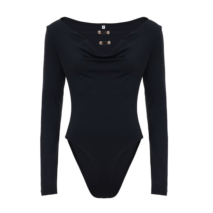 Kvinnor elegant långärmad bodysuit med moderiktig utskärning Mirla-Eva Jonsson
