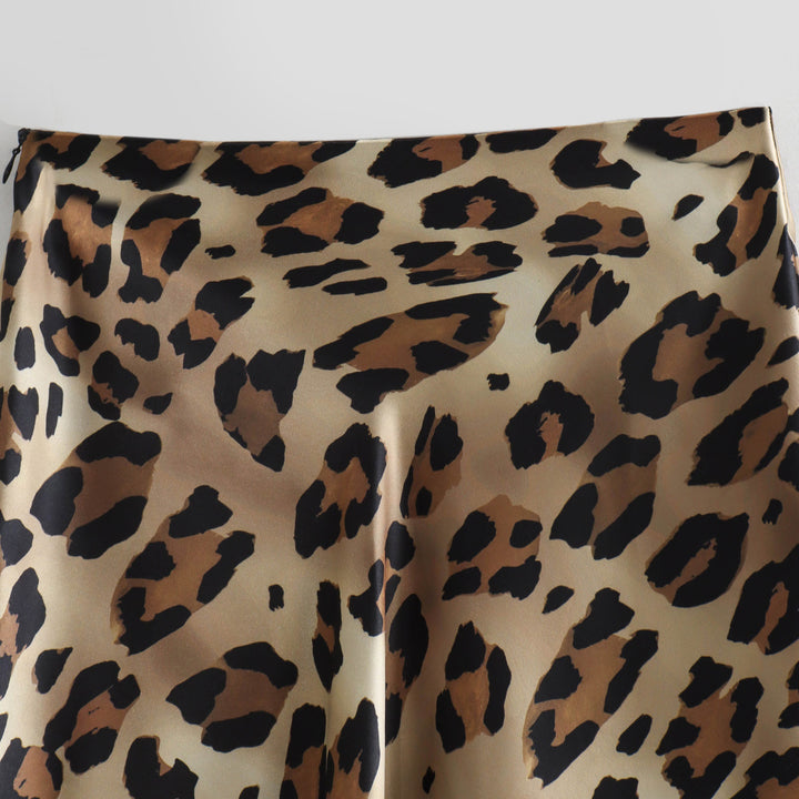 Kvinnor elegant maxikjol med leopardmönster Mirla-Eva Jonsson