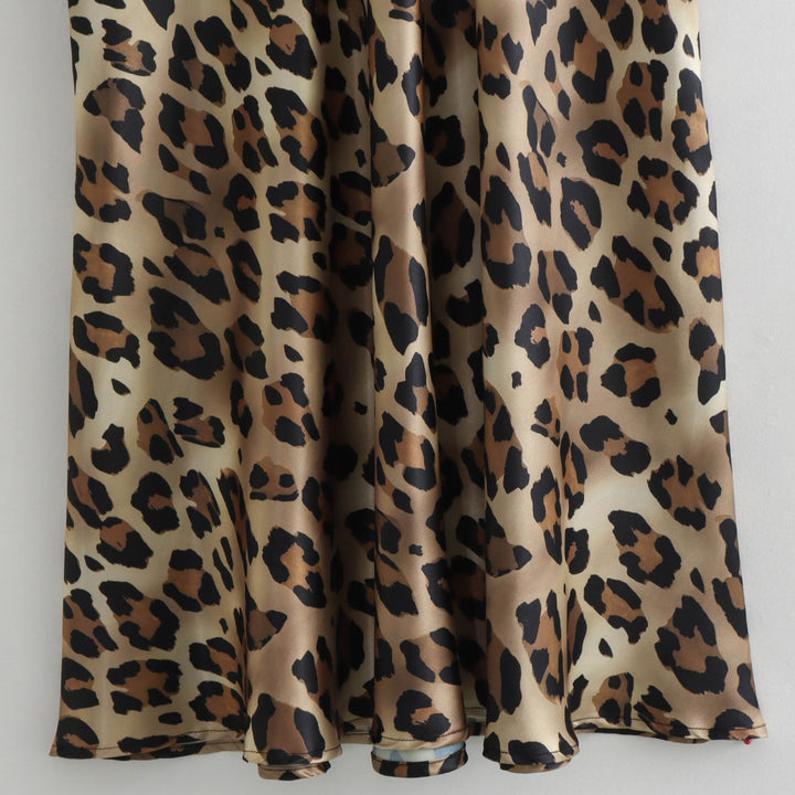 Kvinnor elegant maxikjol med leopardmönster Mirla-Eva Jonsson
