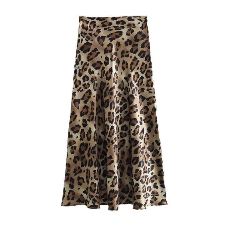 Kvinnor elegant maxikjol med leopardmönster Mirla-Eva Jonsson