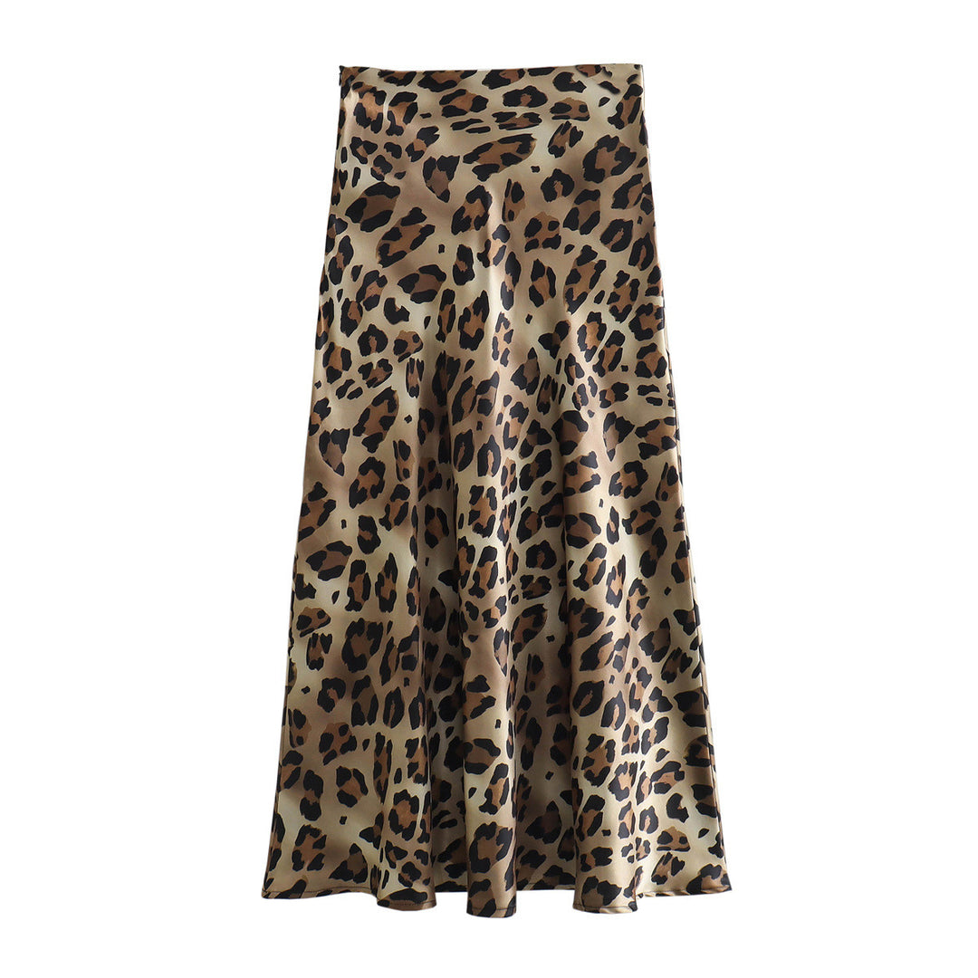 Kvinnor elegant maxikjol med leopardmönster Mirla-Eva Jonsson