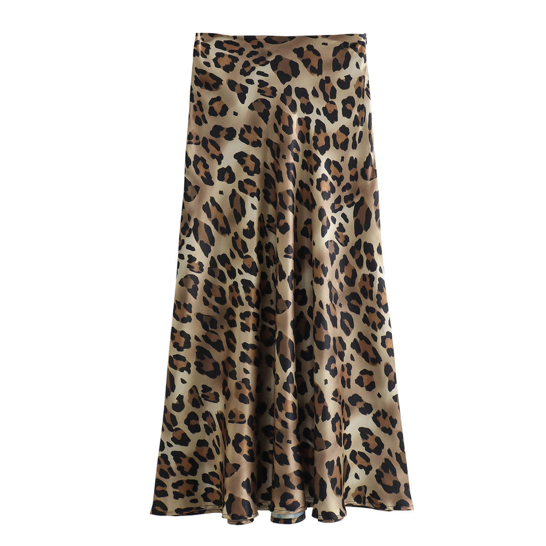 Kvinnor elegant maxikjol med leopardmönster Mirla-Eva Jonsson