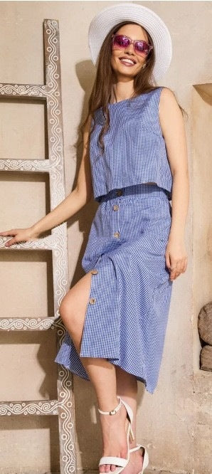 Kvinnor elegant och avslappnad tvådelad ensemble av bekväma material Mirla-Eva Jonsson
