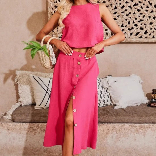 Kvinnor elegant och avslappnad tvådelad ensemble av bekväma material Mirla-Eva Jonsson