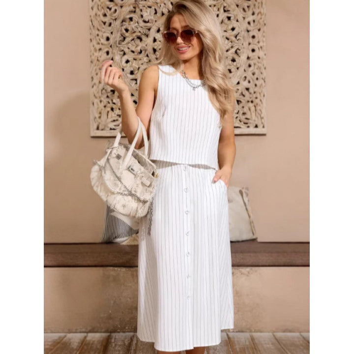 Kvinnor elegant och avslappnad tvådelad ensemble av bekväma material Mirla-Eva Jonsson