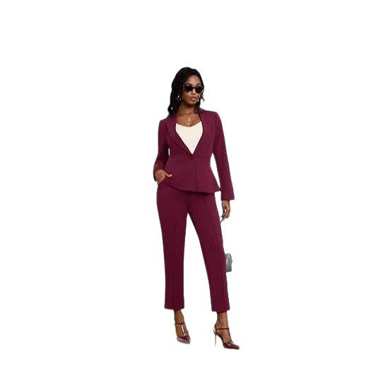 Kvinnor elegant peplum kavaj och byxset Mirla-Eva Jonsson