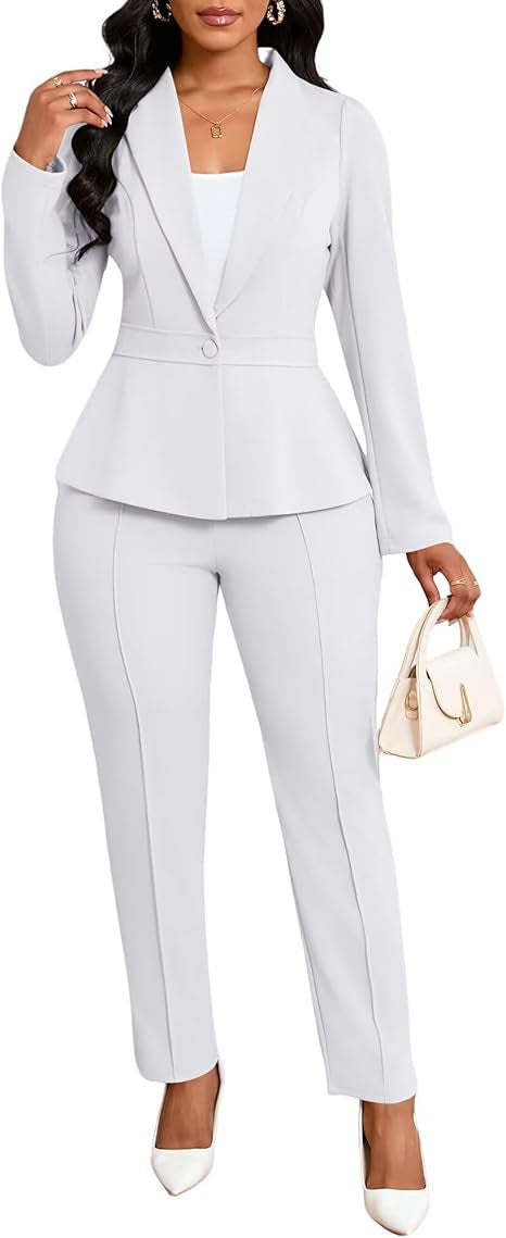 Kvinnor elegant peplum kavaj och byxset Mirla-Eva Jonsson