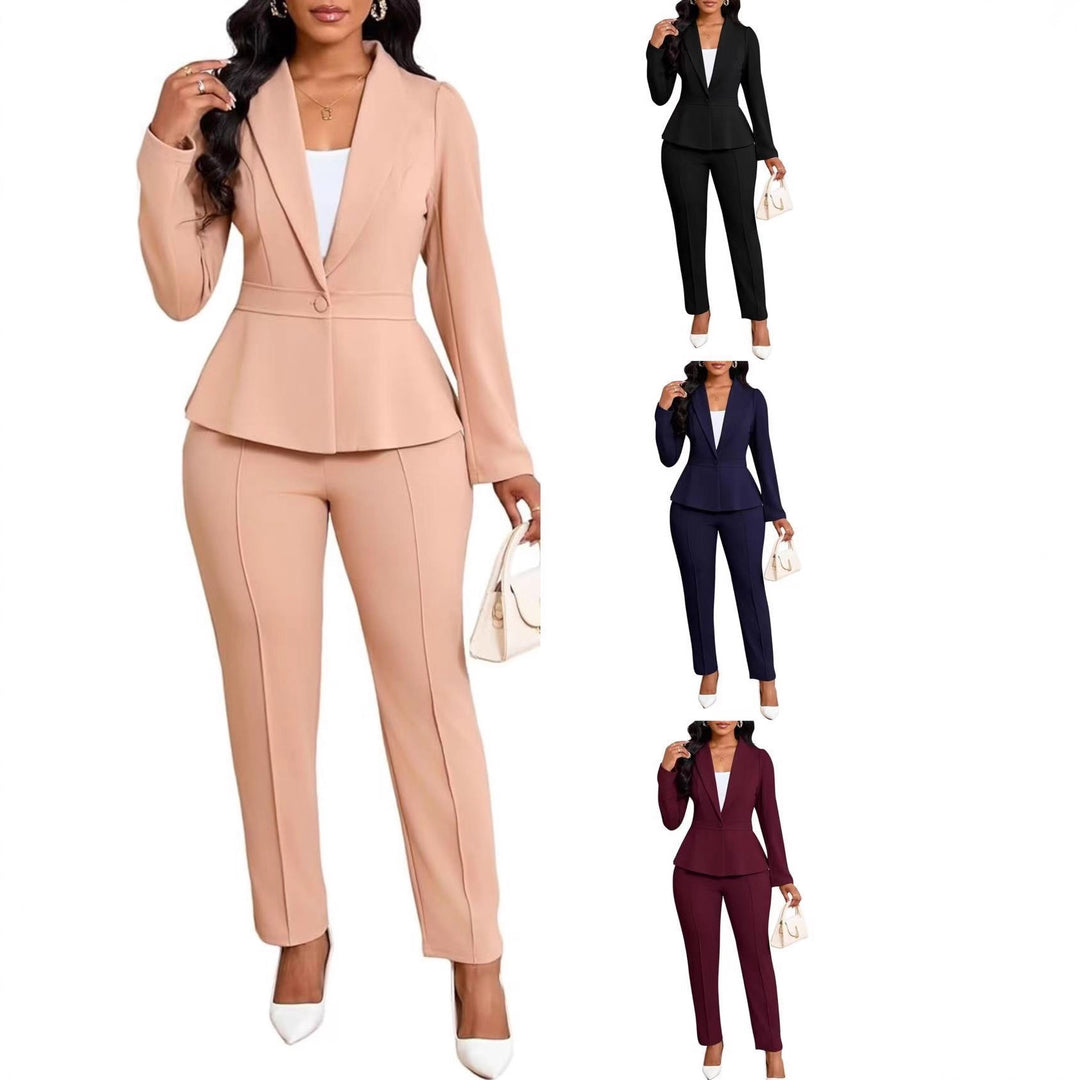 Kvinnor elegant peplum kavaj och byxset Mirla-Eva Jonsson