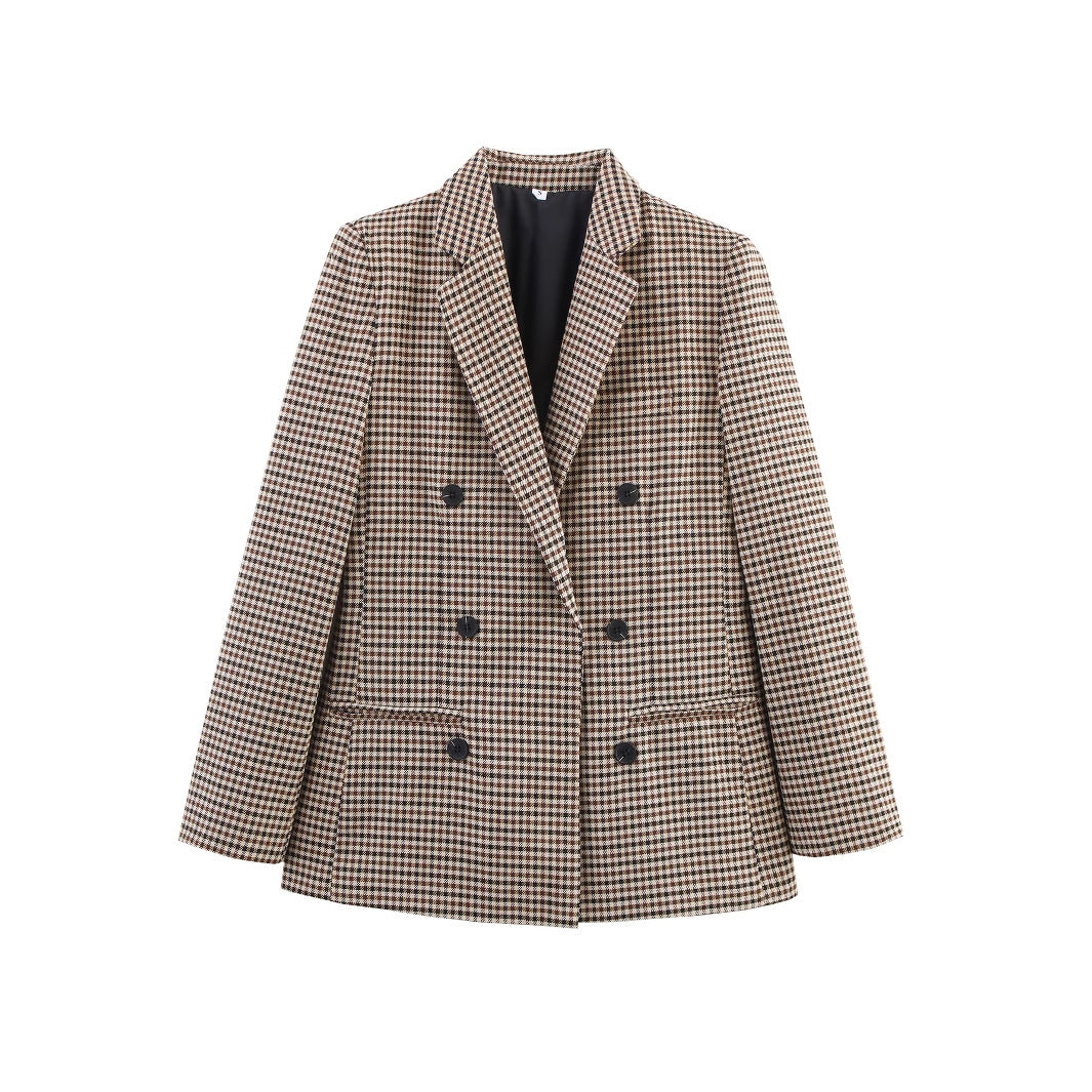 Kvinnor elegant rutig blazer Mirla-Eva Jonsson