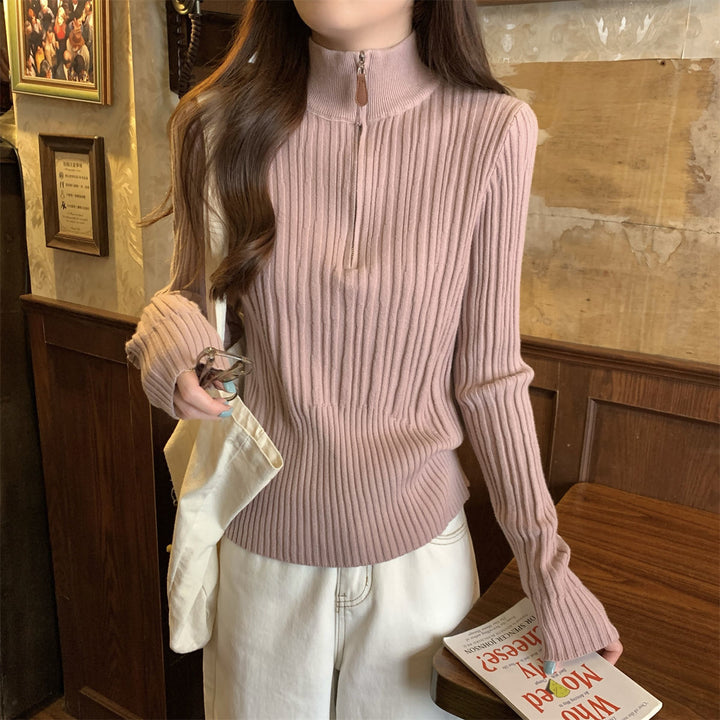Kvinnor elegant skuren sweatshirt med ståkrage Mirla-Eva Jonsson