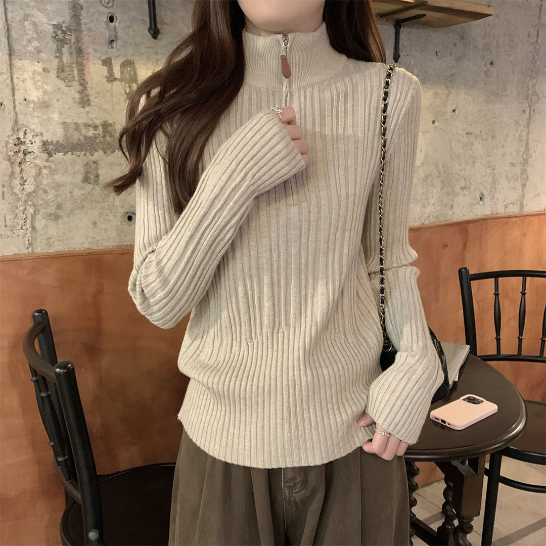 Kvinnor elegant skuren sweatshirt med ståkrage Mirla-Eva Jonsson