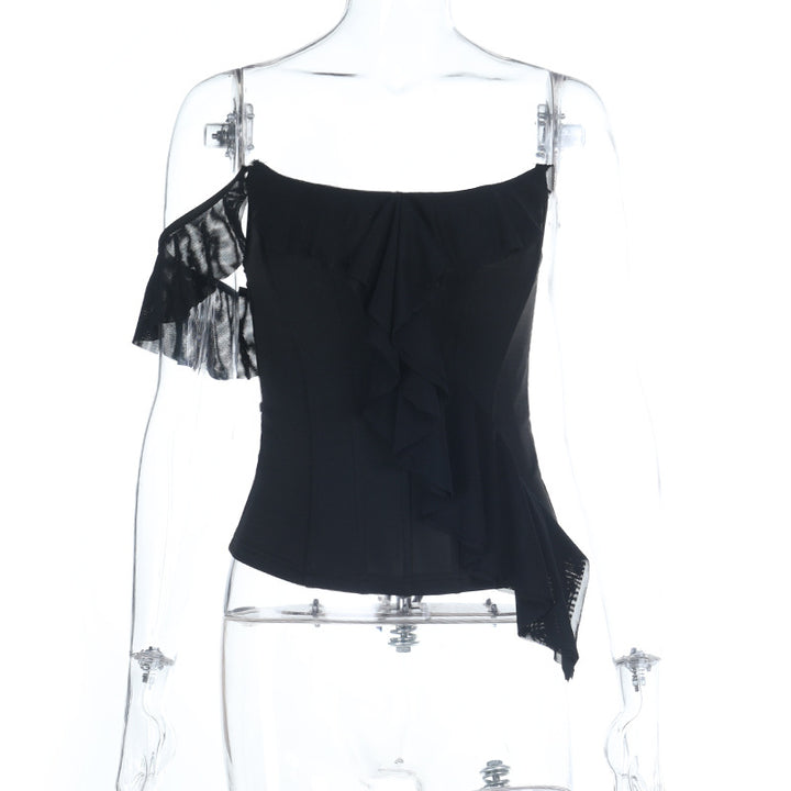 Kvinnor elegant spetsblus med asymmetrisk design Mirla-Eva Jonsson