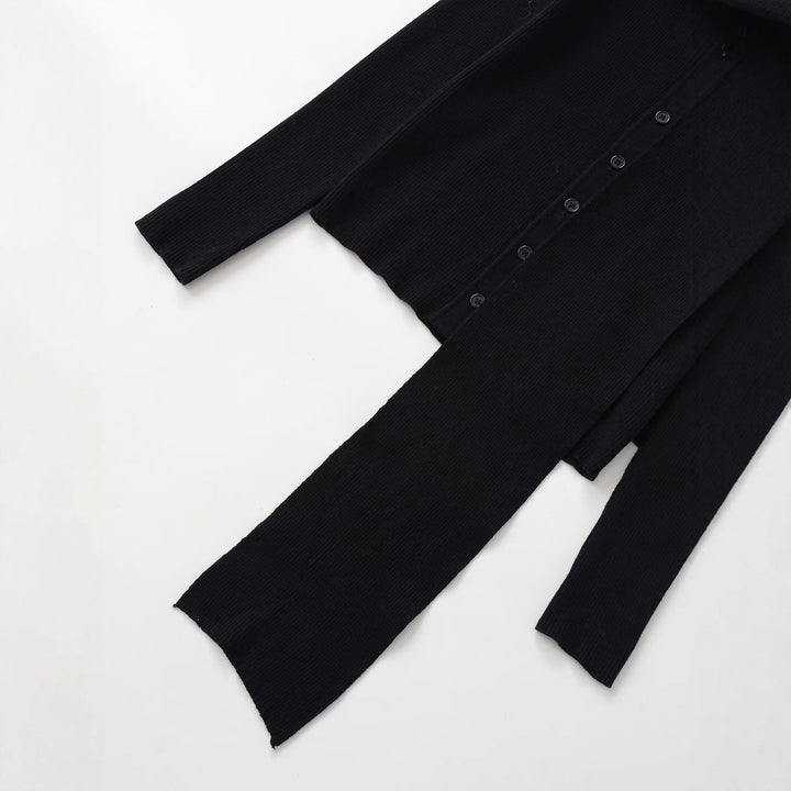 Kvinnor elegant stickad jacka med moderiktig scarf Mirla-Eva Jonsson