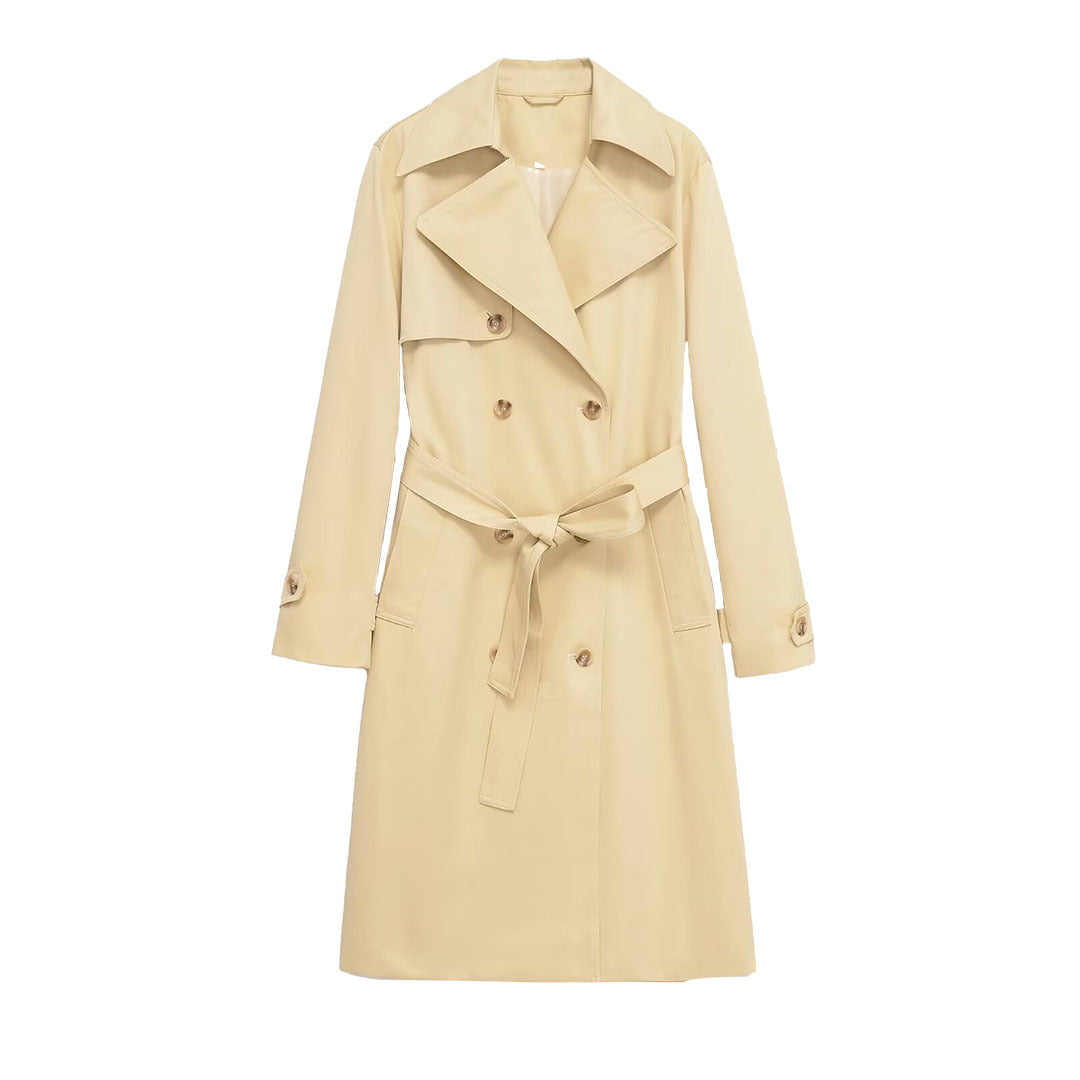Kvinnor elegant trenchcoat med praktiskt midjebälte Mirla-Eva Jonsson