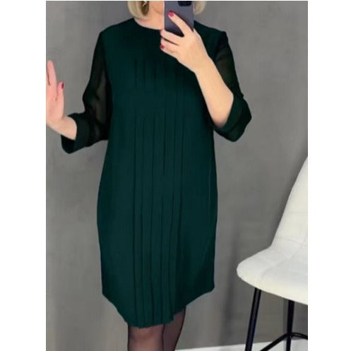 Kvinnor elegant volangklänning med transparenta ärmar Mirla-Eva Jonsson