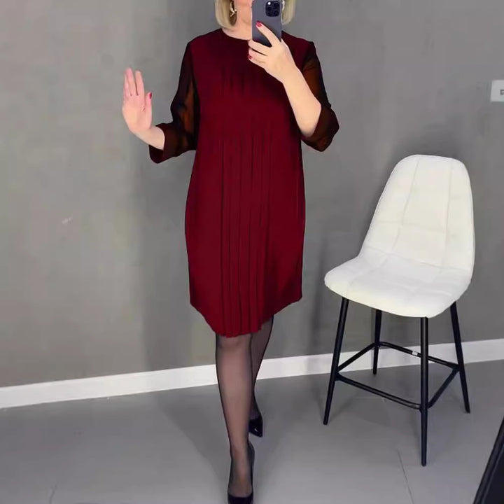 Kvinnor elegant volangklänning med transparenta ärmar Mirla-Eva Jonsson