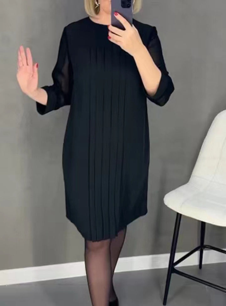 Kvinnor elegant volangklänning med transparenta ärmar Mirla-Eva Jonsson