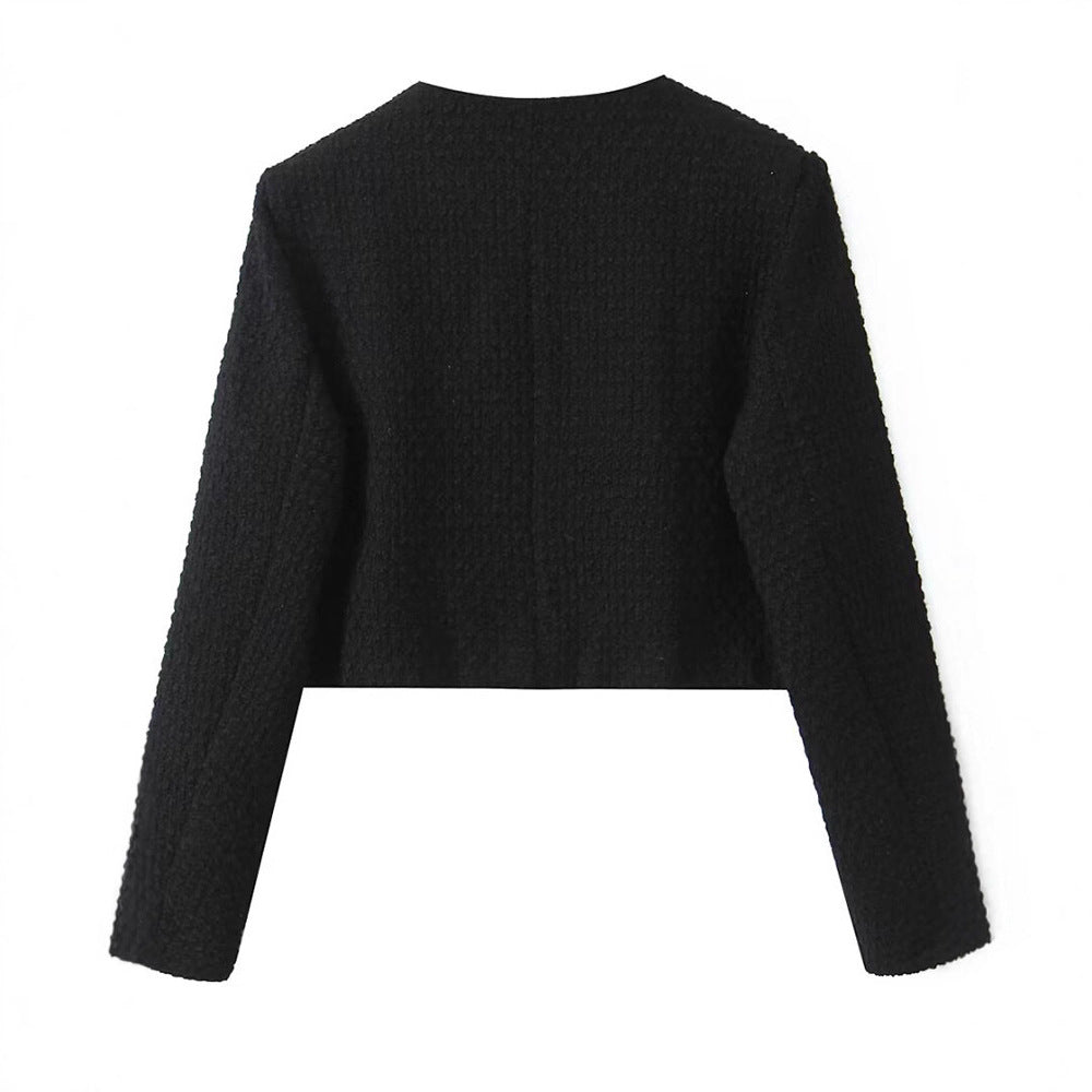 Kvinnor eleganta Cropped-jacka med eleganta knappdetaljer Eva Jonsson-Eva Jonsson