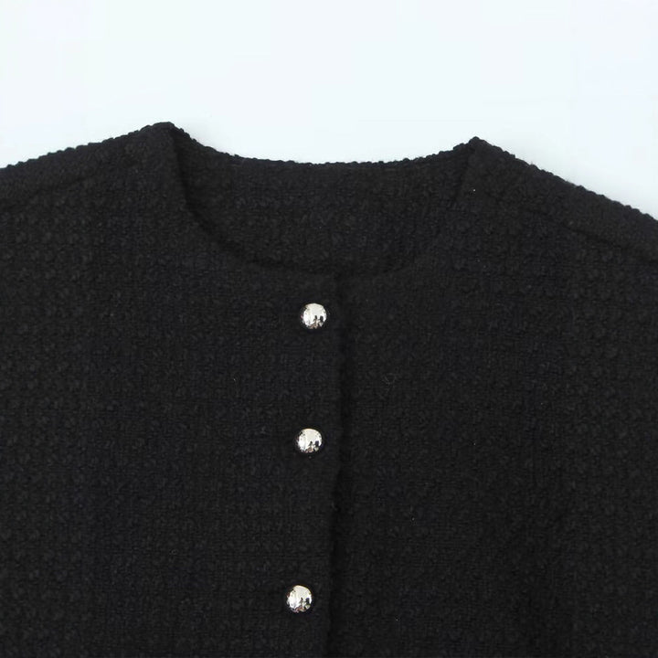 Kvinnor eleganta Cropped-jacka med eleganta knappdetaljer Eva Jonsson-Eva Jonsson