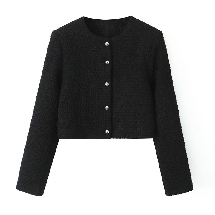 Kvinnor eleganta Cropped-jacka med eleganta knappdetaljer Eva Jonsson-Eva Jonsson