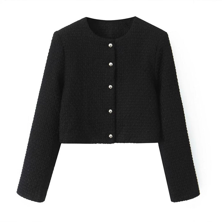 Kvinnor eleganta Cropped-jacka med eleganta knappdetaljer Eva Jonsson-Eva Jonsson