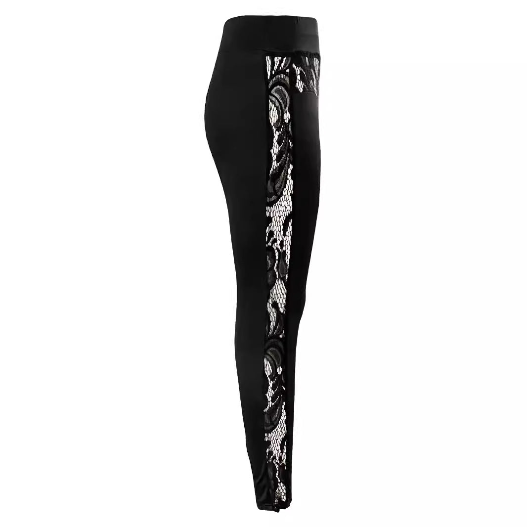 Kvinnor eleganta leggings med spetsdetaljer Mirla-Eva Jonsson