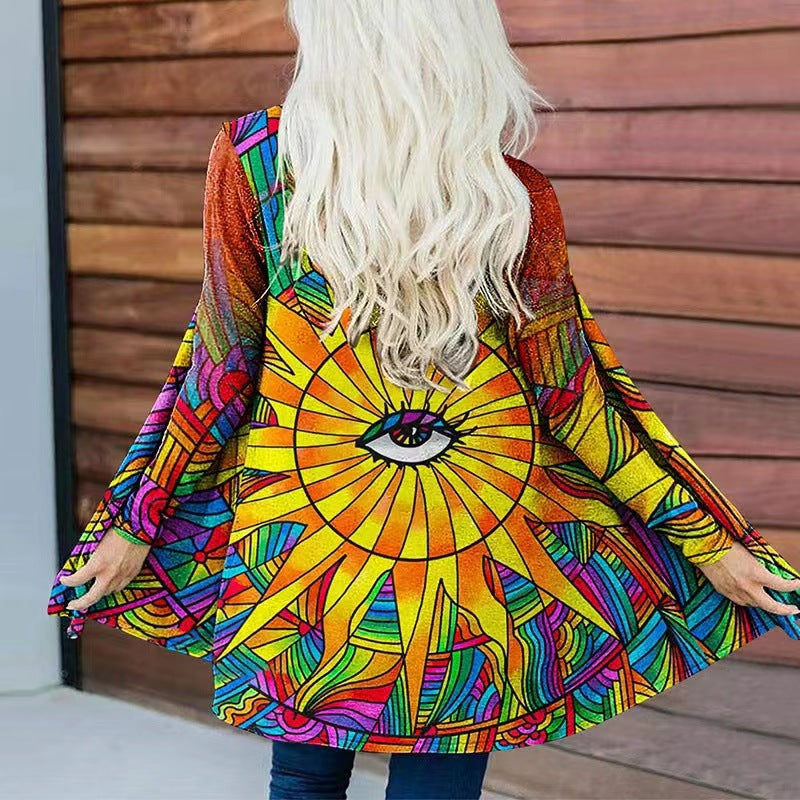 Kvinnor färgglad hoodie med lös passform Mirla-Eva Jonsson
