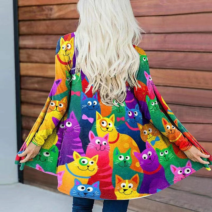 Kvinnor färgglad hoodie med lös passform Mirla-Eva Jonsson