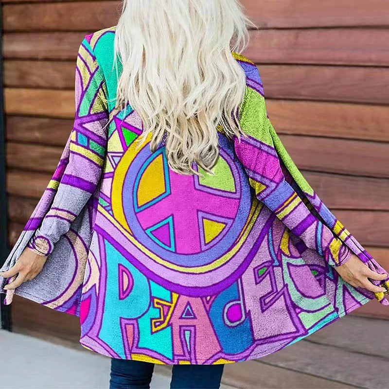 Kvinnor färgglad hoodie med lös passform Mirla-Eva Jonsson