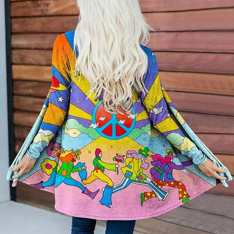 Kvinnor färgglad hoodie med lös passform Mirla-Eva Jonsson
