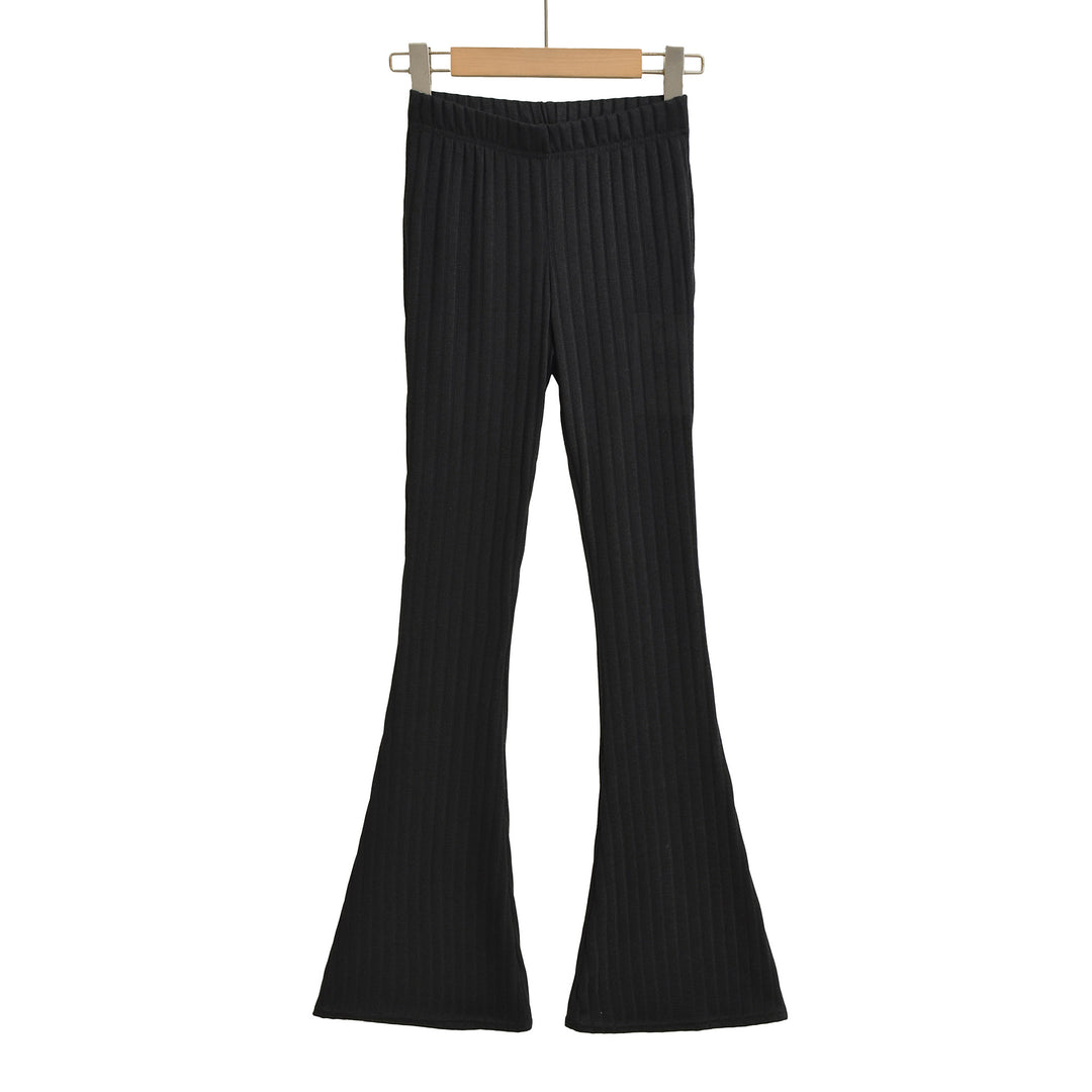 Kvinnor flared stickade leggings med hög midja Mirla-Eva Jonsson