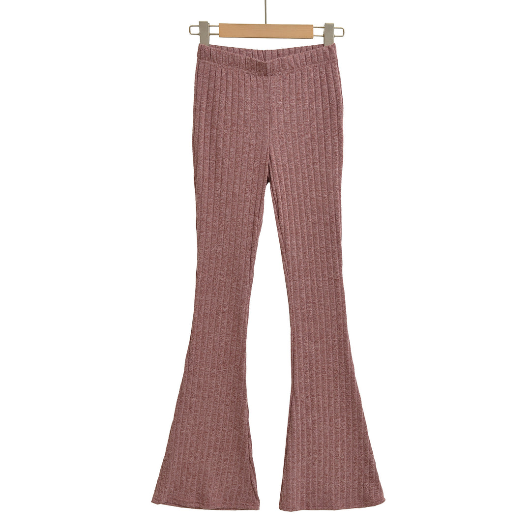 Kvinnor flared stickade leggings med hög midja Mirla-Eva Jonsson