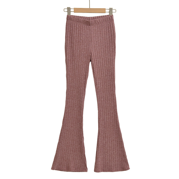Kvinnor flared stickade leggings med hög midja Mirla-Eva Jonsson