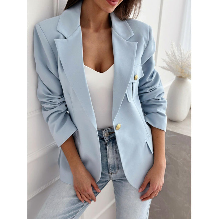 Kvinnor klassisk dubbelknäppt figursydd blazer med fickdetalj Eva Jonsson-Eva Jonsson