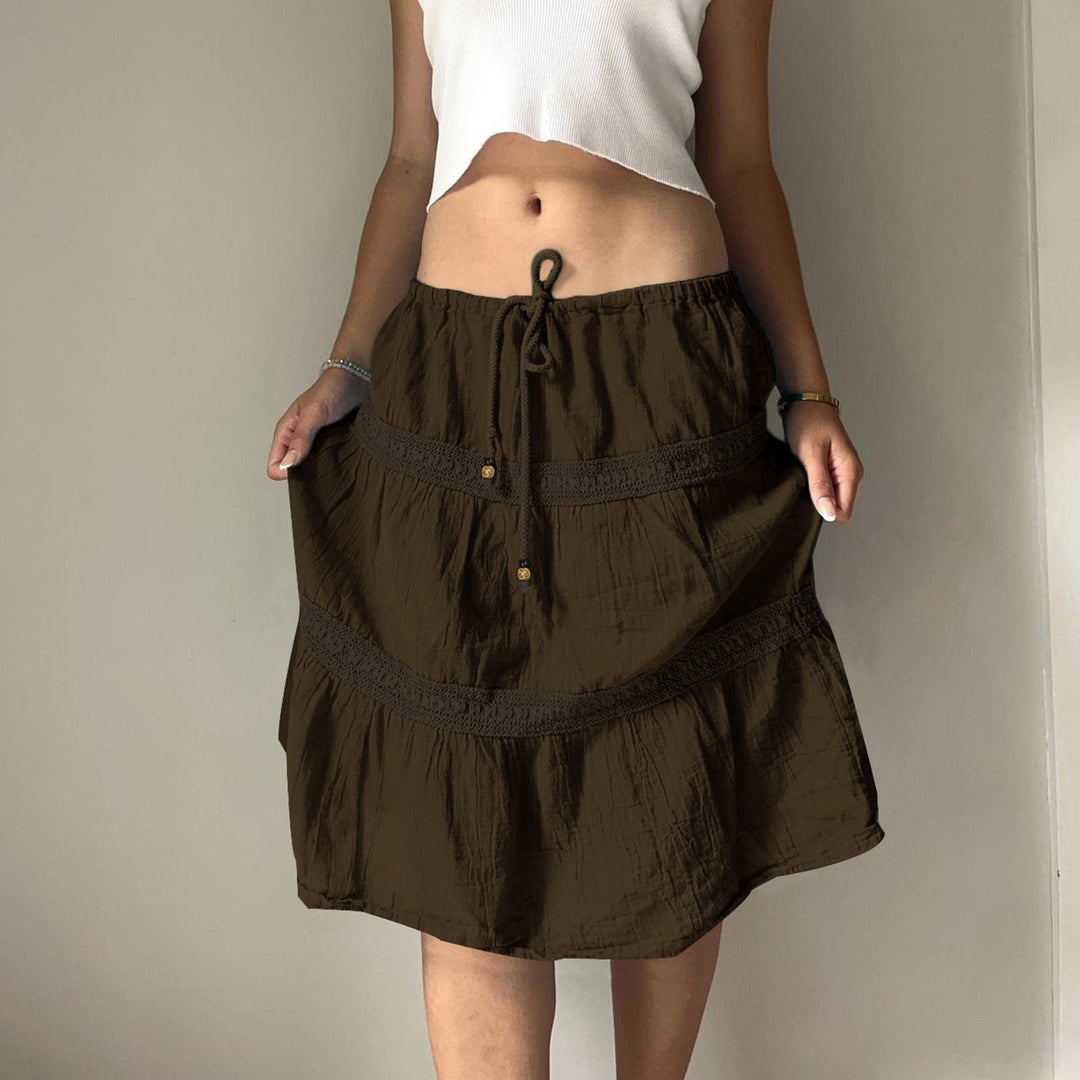 Kvinnor luftig Jumpskirt med elastisk midja och rynkor Mirla-Eva Jonsson