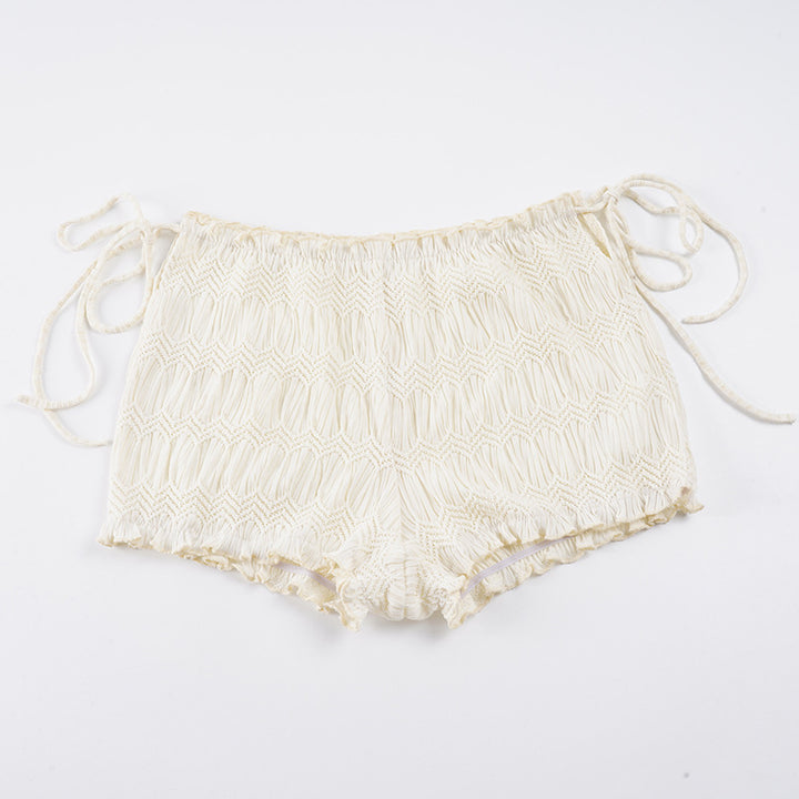 Kvinnor luftiga shorts med elastisk midja och knytdetaljer Mirla-Eva Jonsson