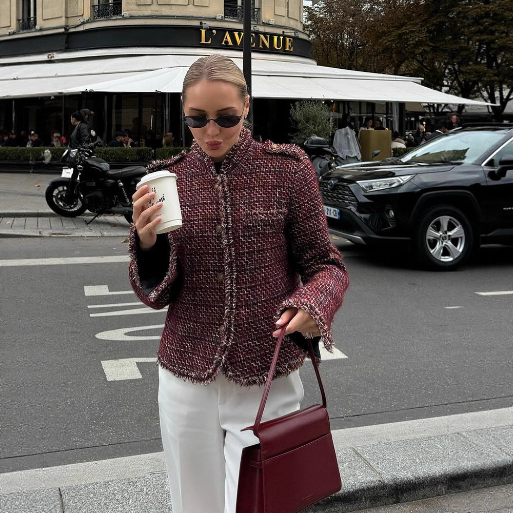 Kvinnor mode Tweedjacka med eleganta detaljer Mirla-Eva Jonsson