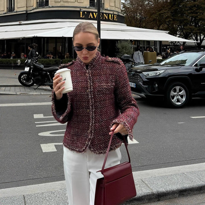 Kvinnor mode Tweedjacka med eleganta detaljer Mirla-Eva Jonsson