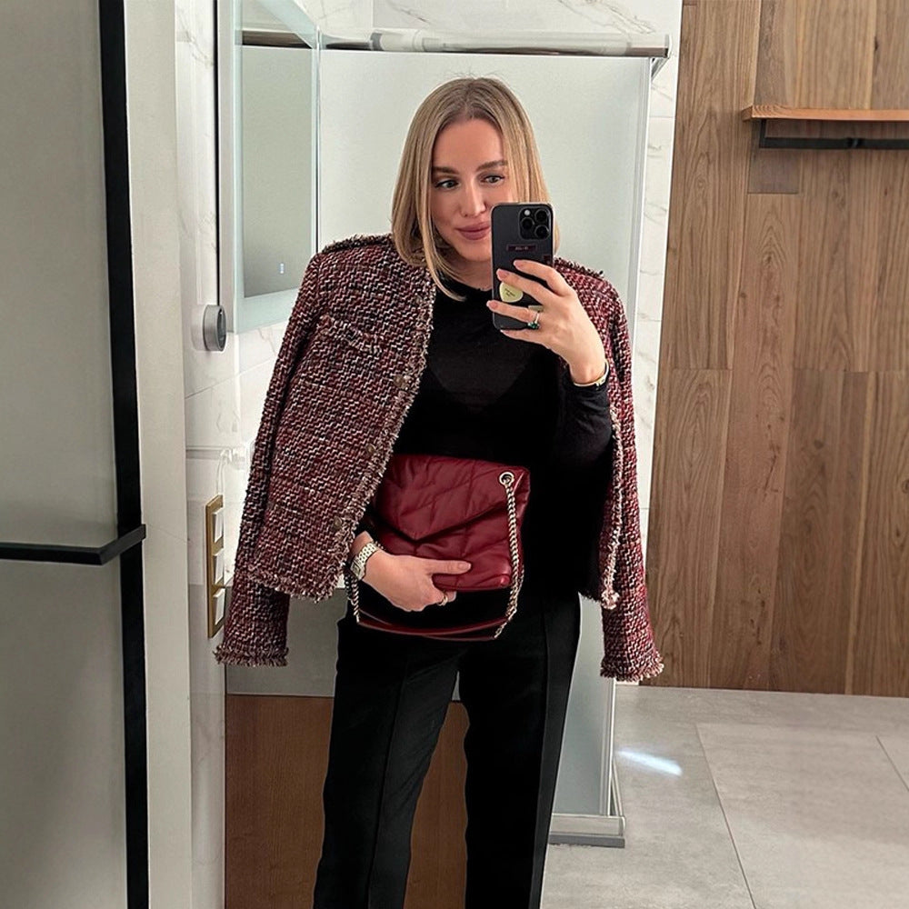 Kvinnor mode Tweedjacka med eleganta detaljer Mirla-Eva Jonsson