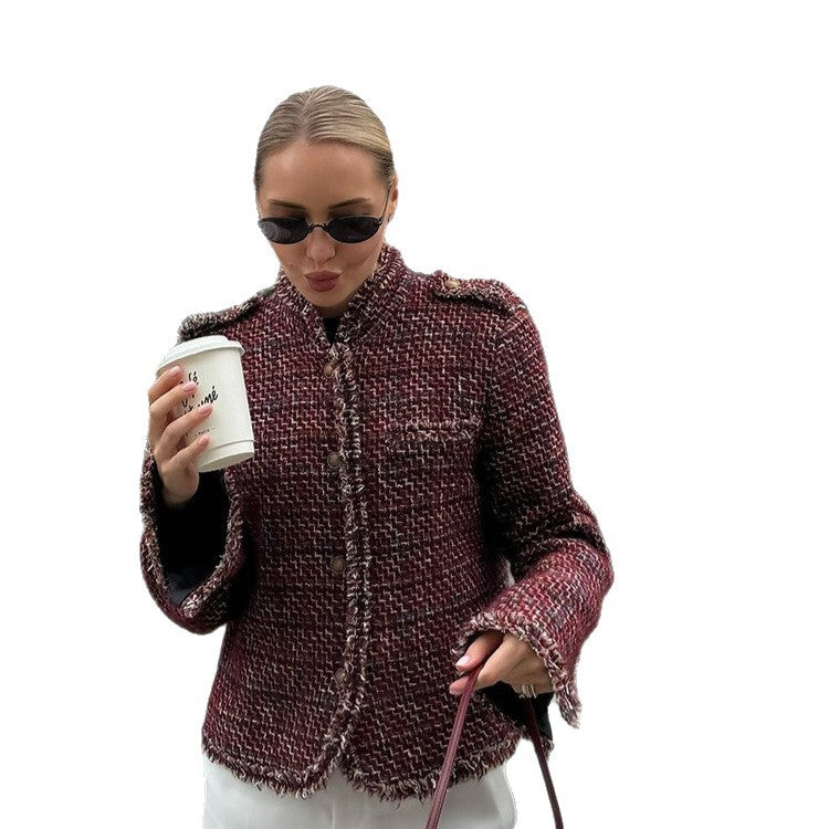 Kvinnor mode Tweedjacka med eleganta detaljer Mirla-Eva Jonsson